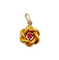 Pendentif Pendentif fleur antique en or jaune 18k et rubis (circa 1920) 58 Facettes A06858