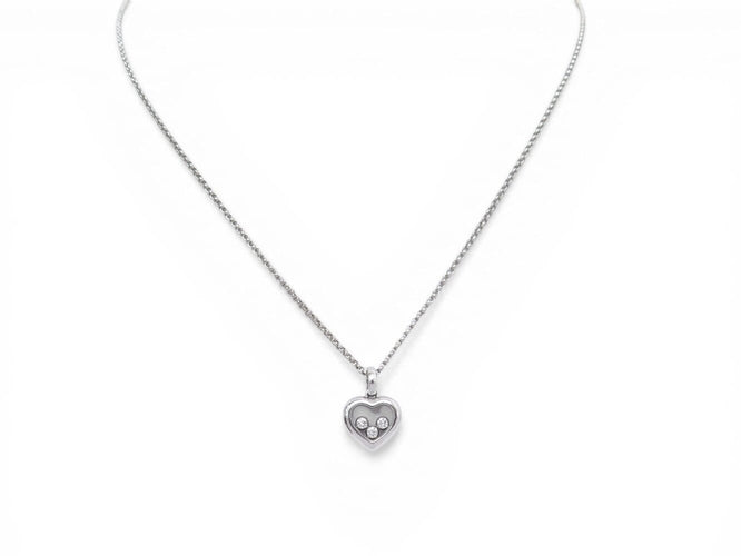 Collier Chopard Happy Diamonds Icons - Collier en or blanc 18k et diamants 58 Facettes 274050