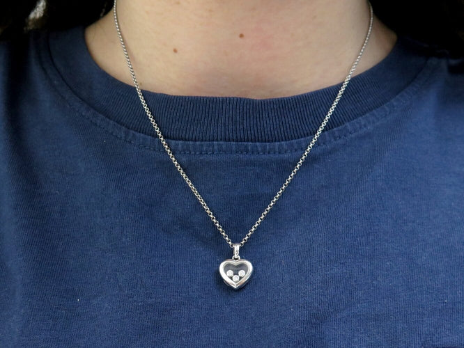 Collier Chopard Happy Diamonds Icons - Collier en or blanc 18k et diamants 58 Facettes 274050