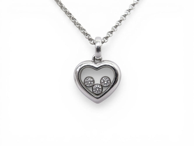 Collier Chopard Happy Diamonds Icons - Collier en or blanc 18k et diamants 58 Facettes 274050