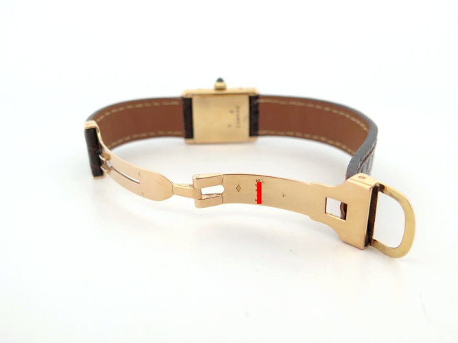 Montre Cartier Tank PM - Montre mécanique 25 mm en or rose 18k 58 Facettes 267319