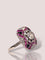 Bague 57.5 Bague Art déco en platine avec diamants, rubis et onyx 58 Facettes 1112094