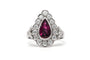 Bague 58 Bague contemporaine en or blanc 18 carats, tourmaline et diamants 58 Facettes 23580