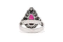 Bague 58 Bague contemporaine en or blanc 18 carats, tourmaline et diamants 58 Facettes 23580