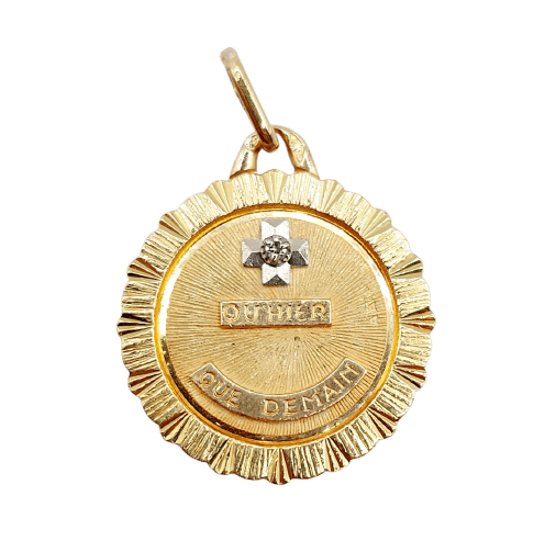 Pendentif Augis - Pendentif médaille d'amour 20 mm en or rose 18k et diamant 58 Facettes A06808