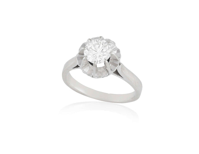 Bague 52 Bague solitaire en or gris et platine avec diamant 0,85 ct 58 Facettes 216761