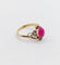 Bague 54 Bague Art nouveau en or 18k et platine, rubis cabochon et diamants 58 Facettes A06780