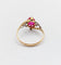 Bague 54 Bague Art nouveau en or 18k et platine, rubis cabochon et diamants 58 Facettes A06780