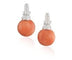 Boucles d'oreilles Pendants d’oreilles en or gris, corail et diamants 58 Facettes 269323