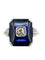 Bague 54 Bague Art déco en or blanc 580/00, saphir synthétique et diamants 58 Facettes BAGUE VINTAGE