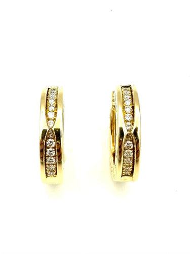 Boucles d'oreilles BVLGARI B.zero1 - Boucles d’oreilles créoles en or jaune 18K et diamants 58 Facettes BVLGARI BO