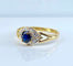 Bague 48 Bague en or 18 carats avec saphir et diamants 58 Facettes AB705