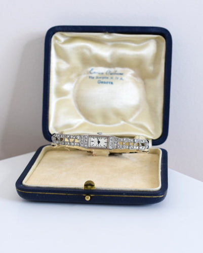 Montre Longines Art Déco - Montre en platine et diamants 58 Facettes LON-500