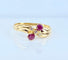 Bague 50 Bague toi et moi en or jaune 18 carats, rubis et diamants 58 Facettes AB707