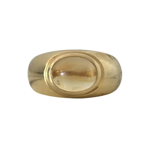 Bague 50 Bague en or jaune 18K sertie d’une citrine cabochon 58 Facettes 250