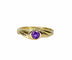 Bague 51 Bague jonc en or jaune 18 carats avec améthyste 58 Facettes AB708