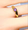 Bague 51 Bague jonc en or jaune 18 carats avec améthyste 58 Facettes AB708