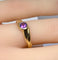 Bague 51 Bague jonc en or jaune 18 carats avec améthyste 58 Facettes AB708