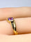 Bague 51 Bague jonc en or jaune 18 carats avec améthyste 58 Facettes AB708