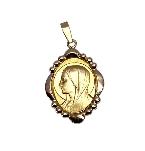 Pendentif Médaille Vierge Marie - Pendentif en or jaune 18 carats 58 Facettes AB709