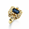 Bague 53 Bague Art déco géométrique en or jaune 18k, saphir et diamants 58 Facettes 50391