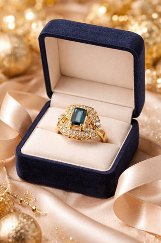 Bague 53 Bague Art déco géométrique en or jaune 18k, saphir et diamants 58 Facettes 50391