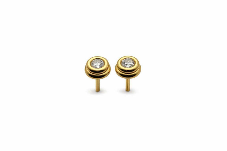 Boucles d'oreilles Boucles d'oreilles puces - Or jaune 18k et diamants 0,50 ct 58 Facettes 50396