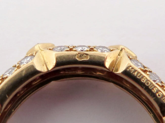 Bague 50 Mauboussin - Bague alliance en or jaune 18k, diamants et rubis, T50 58 Facettes 273982