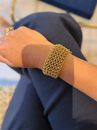 Bracelet Bracelet manchette en or jaune 18 carats 58 Facettes manchette