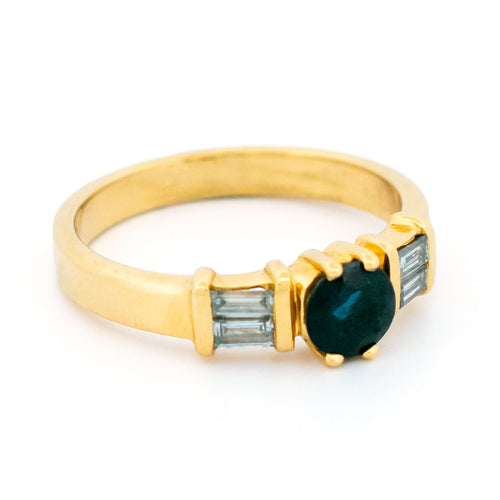 Bague 55 Elassa B.V. - Bague trilogie en or jaune 18 carats saphir et diamants 58 Facettes B526664CAB0042D9AE92A32AB5056273