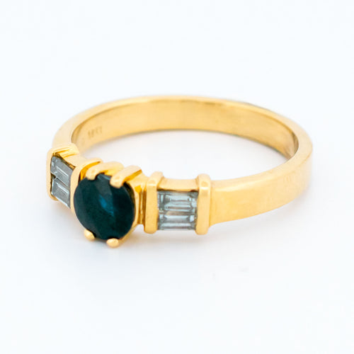 Bague 55 Elassa B.V. - Bague trilogie en or jaune 18 carats saphir et diamants 58 Facettes B526664CAB0042D9AE92A32AB5056273