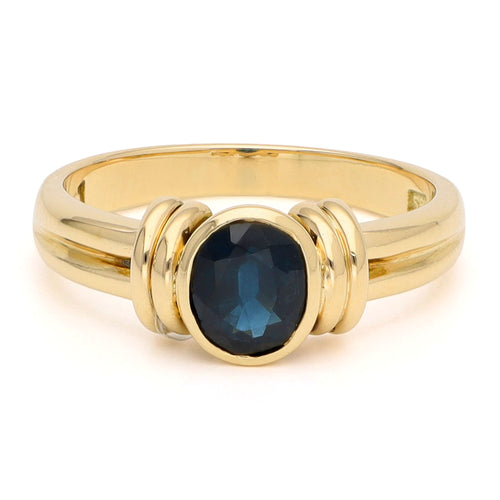 Bague 52 Bague solitaire vintage en or 14k avec saphir ovale 58 Facettes 4B07A207B9954D848641DE48CF406582
