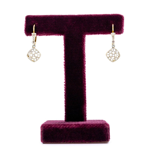 Boucles d'oreilles Boucles d’oreilles pendantes - Or jaune et blanc 18 ct et diamants 58 Facettes 5DE101CECB2D425CA3DC7C9D8F515D24