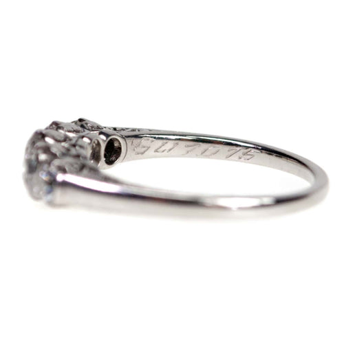 Bague 57 Bague rangée en platine 950 avec diamants taille ancienne 58 Facettes A48ADF07608B4FEFB7B72C399C777A12