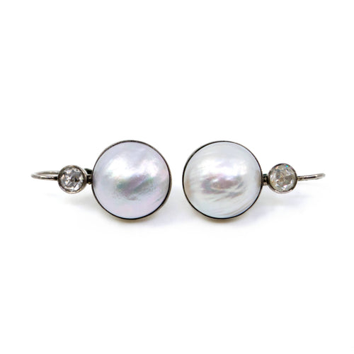 Boucles d'oreilles Boucles d’oreilles - Perles mabé 15 mm et diamants taille rose en or 14k 58 Facettes 5C9770C040624796BAA41B877A9488EA