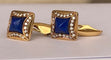Boucles d'oreilles Boucles d’oreilles en or jaune 18 ct lapis-lazuli et diamants 58 Facettes ring