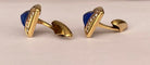 Boucles d'oreilles Boucles d’oreilles en or jaune 18 ct lapis-lazuli et diamants 58 Facettes ring
