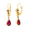 Boucles d'oreilles Boucles d'oreilles pendantes - Rubis et diamants en or 14k jaune et blanc 58 Facettes 75EE8CC54E28430B86B9AC125B5DF37B