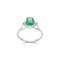 Bague 56 Bague en or blanc 18 carats avec émeraude et diamants 58 Facettes Bague en or blanc, émeraude & diamants