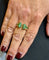 Bague 59 Bague en or jaune 18 carats sertie de diamants et émeraudes 58 Facettes eme