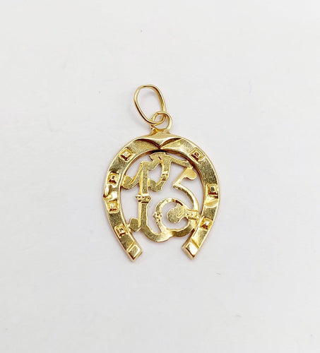 Pendentif Pendentif vintage - Fer à cheval n°13 en or jaune 18k 58 Facettes A05905