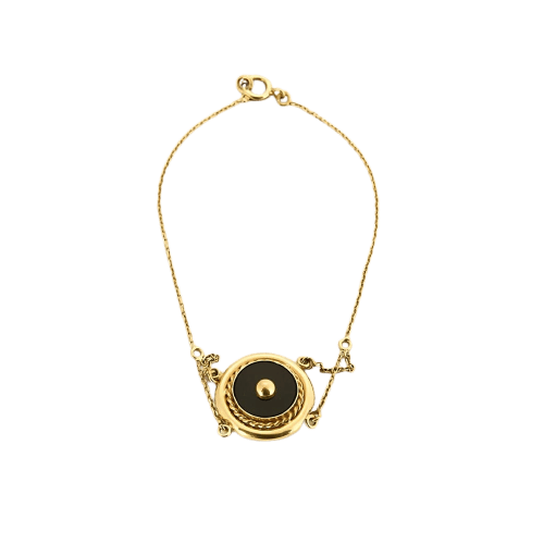Bracelet Bracelet vintage en or jaune 18K et onyx 58 Facettes