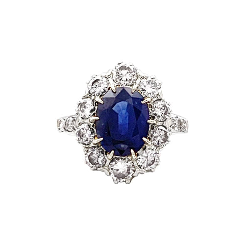 Bague 57 Bague en or jaune et blanc, saphir, diamants. 58 Facettes 35324