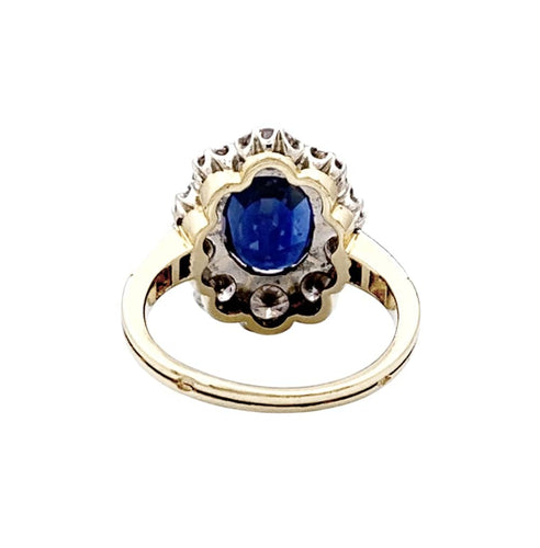 Bague 57 Bague en or jaune et blanc, saphir, diamants. 58 Facettes 35324