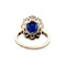 Bague 57 Bague en or jaune et blanc, saphir, diamants. 58 Facettes 35324