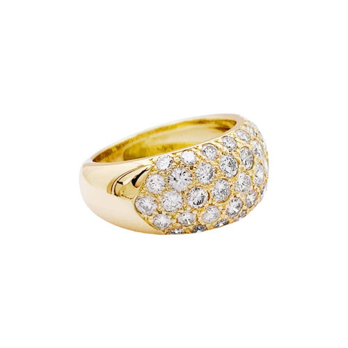 Bague 52 Bague jonc bombé en or jaune et diamants. 58 Facettes 35186