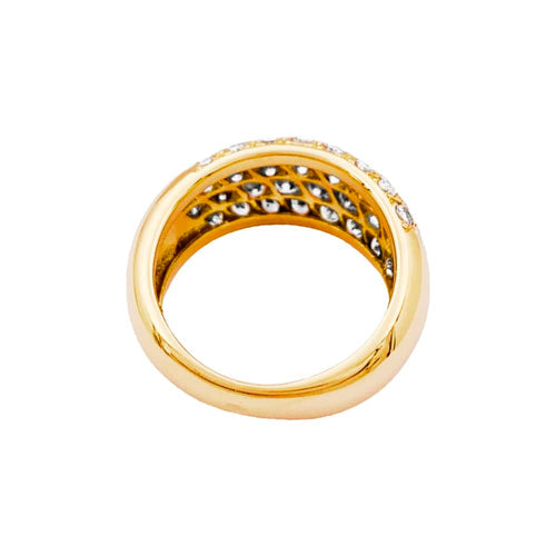 Bague 52 Bague jonc bombé en or jaune et diamants. 58 Facettes 35186