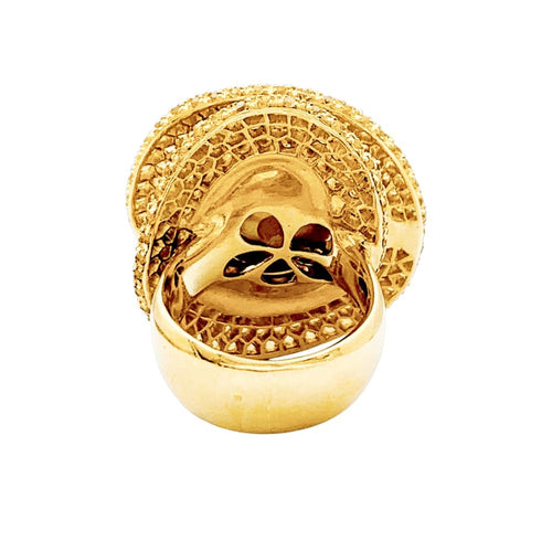 Bague 50 Bague perle gold, diamants blanc, saphirs de couleur, or jaune. 58 Facettes 35548