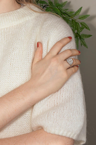 Bague 58.5 Bague Platine, Or blanc Diamant 58 Facettes 5075215CN