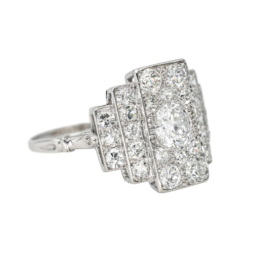 Bague 58.5 Bague Platine, Or blanc Diamant 58 Facettes 5075215CN